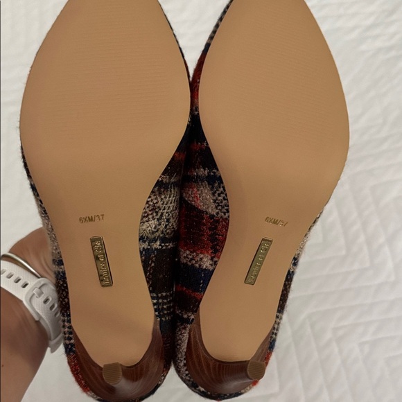 NWOT designer Louise et Cie Plaid Heels 6.5 - Picture 3 of 5